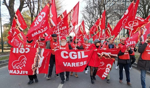 La delegazione Filcams Cgil Varese al corteo di Milano