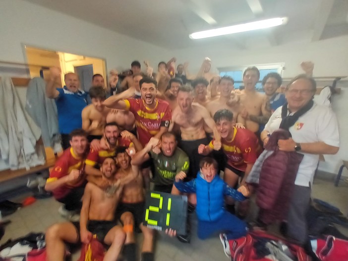 Uno dei momenti di gioia nei play off dell'Antoniana. Ora la promozione è realtà