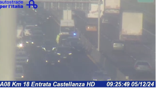 Le immagini dell'incidente viste dalle webcam di Autostrade per l'Italia