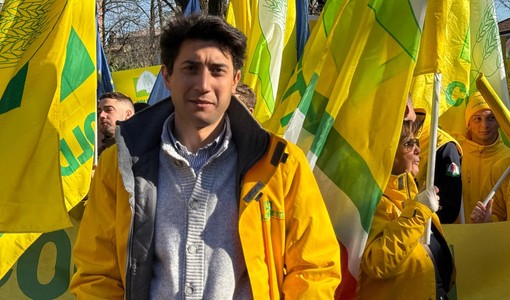 Il presidente di Coldiretti Varese Pietro Luca Colombo alla manifestazione di Parma