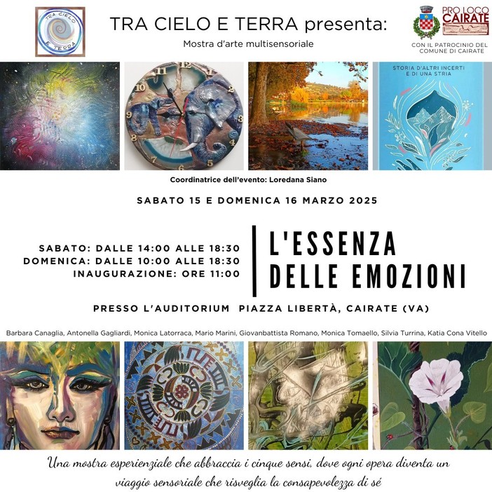 Mostra d'arte multisensoriale “Tra cielo e terra” a Cairate