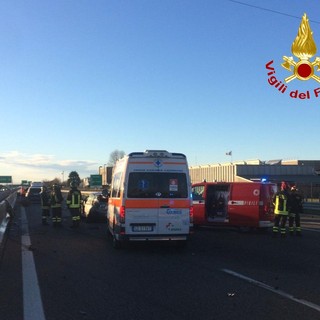 Le immagini dell'incidente stradale avvenuto sull'autostrada A9