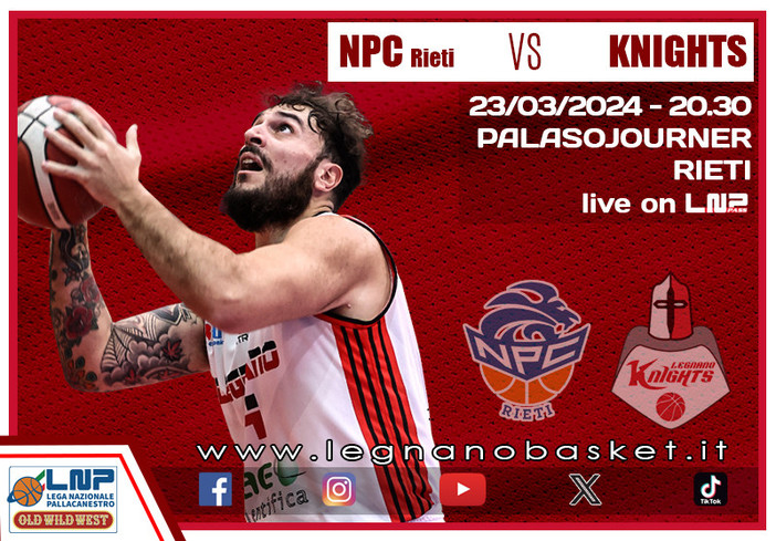 Basket, serie B: Knights Legnano, il rush finale parte da Rieti