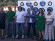 La presentazione dell'Asd Marnate Gorla Calcio. Sotto: il presidente Gussoni con il sindaco di Marnate Elisabetta Galli