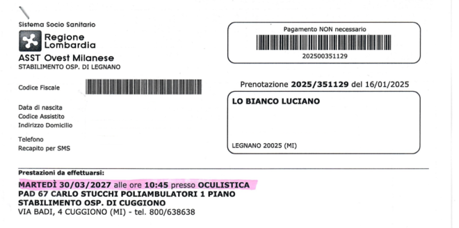 Sanità lombarda, attesa di 3 anni per una visita oculistica: la denuncia