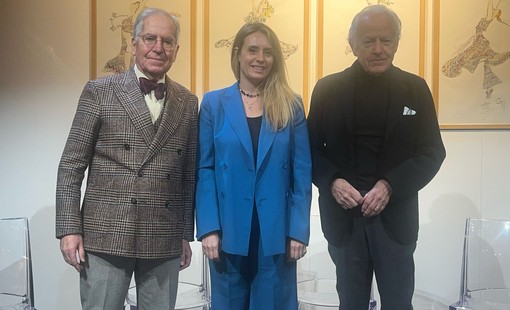 Da sinistra, Ivanoe Pellerin, Francesca Caruso e il presidente del Maga, Mario Lainati