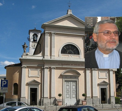 La chiesa dedicata ai Santi Nazario e Celso, ad Arnate - Nel riquadro don Don Paolo Stefanazzi