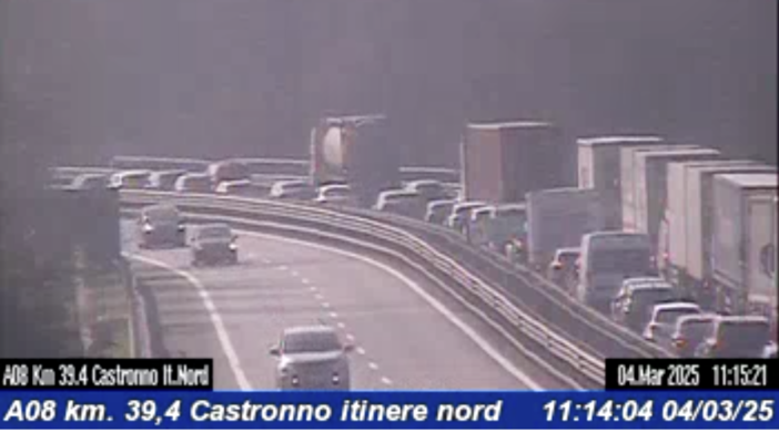 Le code a Castronno viste dalle telecamere di Autostrade per l'Italia