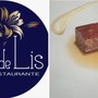 Il logo del ristorante Flor de Lis e uno dei piatti che verranno proposti