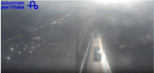 La coda vista dalla webcam di Autostrade