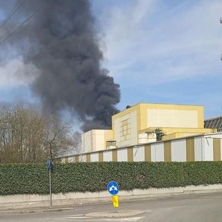 FOTO e VIDEO. Incendio all'interno dell'inceneritore Accam di Borsano: i vigili del fuoco domano le fiamme. Avvisata anche Arpa