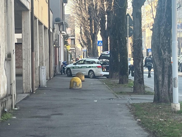 La polizia locale sul posto