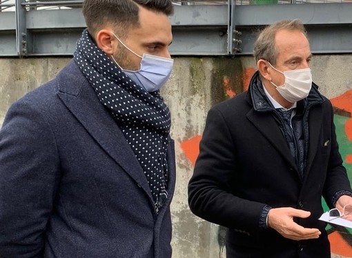 Il presidente di Agesp Attività Strumentali, Alessandro Della Marra, con il sindaco Emanuele Antonelli