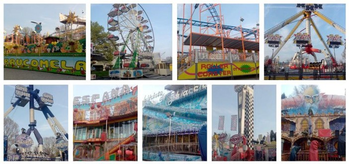 Alcune delle storiche attrazioni presenti al luna park della Schiranna