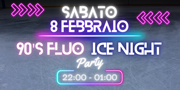 L’Acinque Ice Arena si accende con la serata anni '90: musica, luci fluo e pattinaggio sul ghiaccio