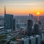 La vista dal 39° piano di Palazzo Lombardia, posizionato a un'altezza di 161 metri