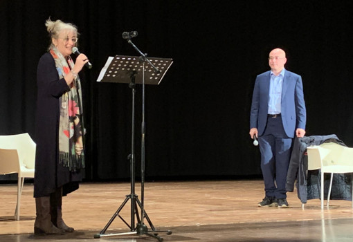 Francesca Boragno e Aldo Cazzullo (foto del Comune di Busto)