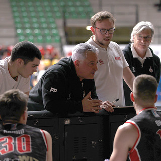 Un timeout di coach Paolo Piazza