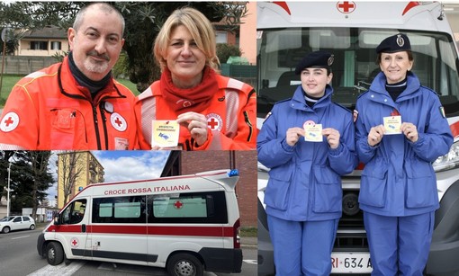 Alcune delle immagini condivise dalla Cri di Busto e un'ambulanza durante una manifestazione cittadina