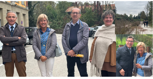 Da sinistra Comerio, Cerini, Caldiroli e Borroni. L'area acquisita, nell'altra foto Grassi e Cerini