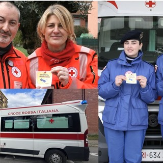 Alcune delle immagini condivise dalla Cri di Busto e un'ambulanza durante una manifestazione cittadina