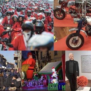 Babbo Natale in moto (ma anche moto senza Babbo Natale), mercatini a Solbiate, a Busto anche omaggio all'arte con Giorgio Piccaia