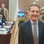 Licata, in primo piano, con i colleghi di Forza Italia. Nella foto accanto, da sinistra, Vizzardi e Ferrazzi