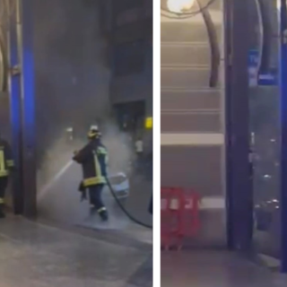 VIDEO. Fumo e fiamme da una grata, apprensione in centro a Busto