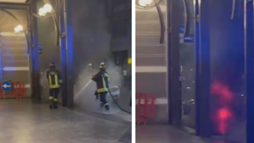 VIDEO. Fumo e fiamme da una grata, apprensione in centro a Busto