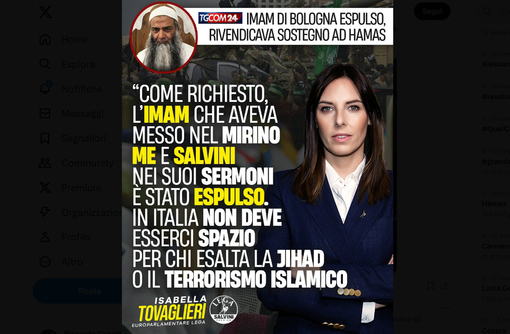 Espulsione per l’imam di Bologna che attaccò la leghista Tovaglieri