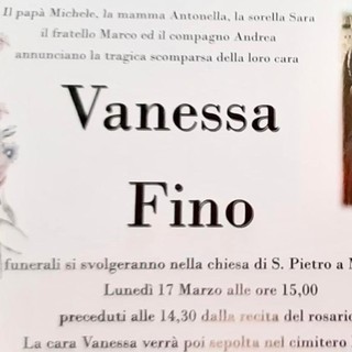 Lunedì alle 15 a Marchirolo l'ultimo saluto a Vanessa Fino