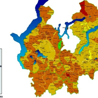 La mappa della copertura vaccinale sul territorio di Ats Insubria: più l'area è chiara, più alto è il numero di dosi somministrate. In verde le zone che hanno superato il 50%