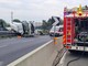 FOTO. Autocisterna si ribalta in autostrada: paura sul raccordo tra Autolaghi e 336 di Malpensa e svincolo chiuso