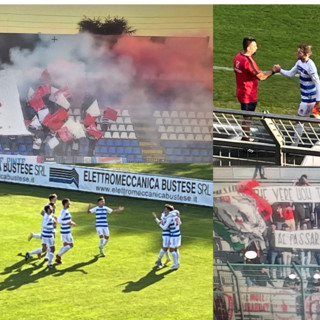 Momenti di gioco e di tifo in Pro Patria-Triestina