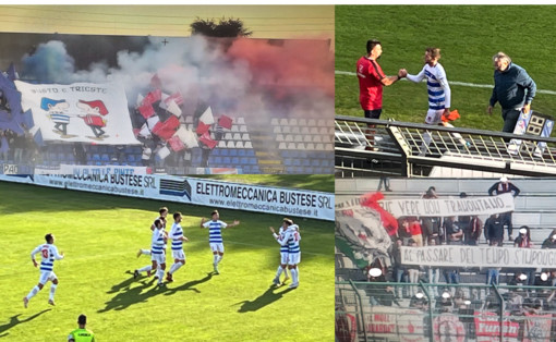 Momenti di gioco e di tifo in Pro Patria-Triestina