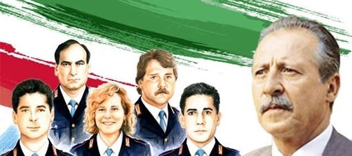 Borsellino e la sua scorta - dal sito della Polizia di Stato