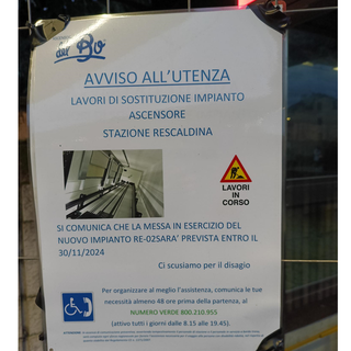 Ascensore guasto da 9 mesi in stazione a Rescaldina: la denuncia di un disservizio che penalizza i più fragili