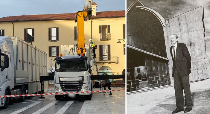 Camion sulla pavimentazione del centro: «Più cura per l’eredità di Richino Castiglioni»