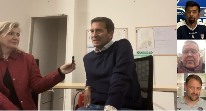 Salvatore Cerrone durante l'intervista a Stadio Aperto. A destra Vargas, Grecchi e Javorcic