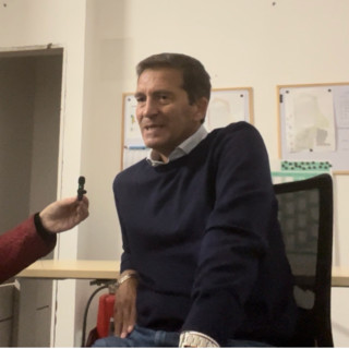 Salvatore Cerrone durante l'intervista a Stadio Aperto. A destra Vargas, Grecchi e Javorcic