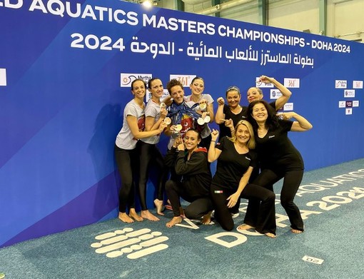 Busto Nuoto, oro mondiale al duo master sincro Milena Marcante e Stefania Gallazzi