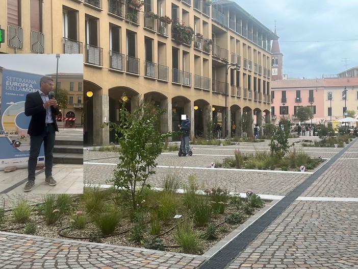 Via Cavallotti e nel riquadro il presidente Collini